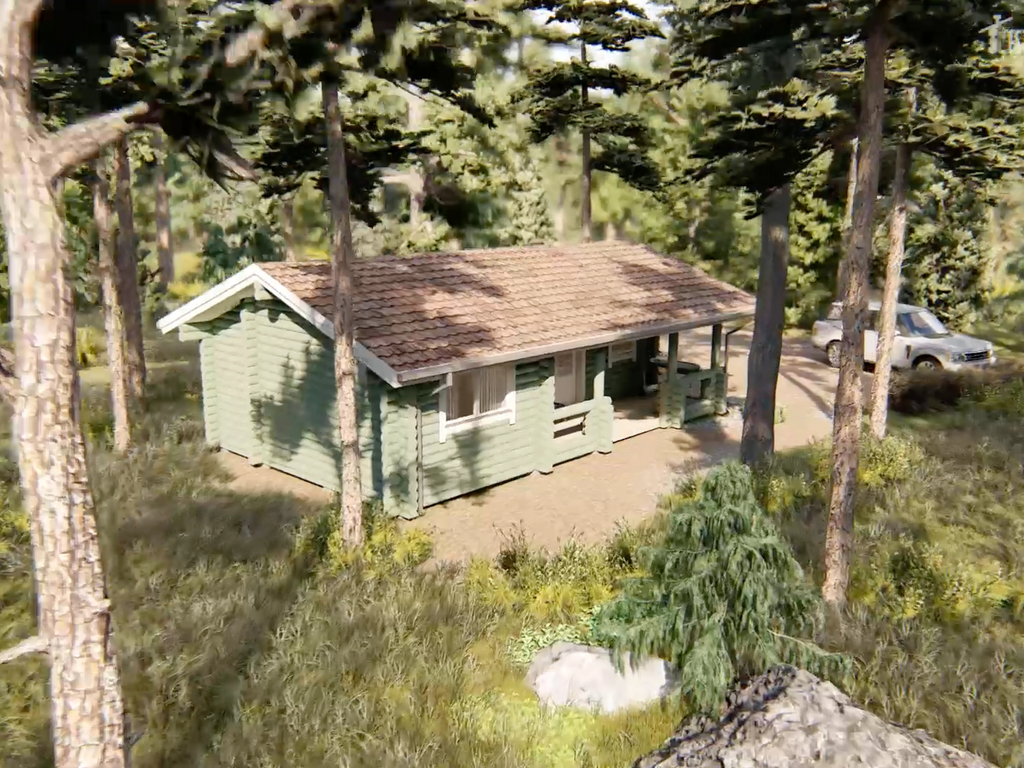 York Round Log residential log cabin video fly around