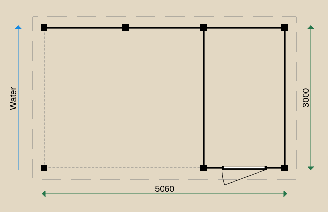 Dimensions of the PSD13 Summerhouse.
