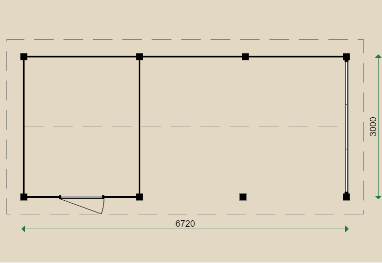 Dimensions of the PSD22 Summerhouse.