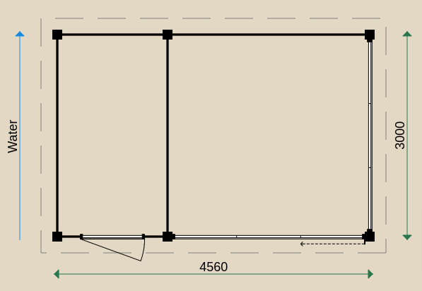 Dimensions of the PSD3 Summerhouse.