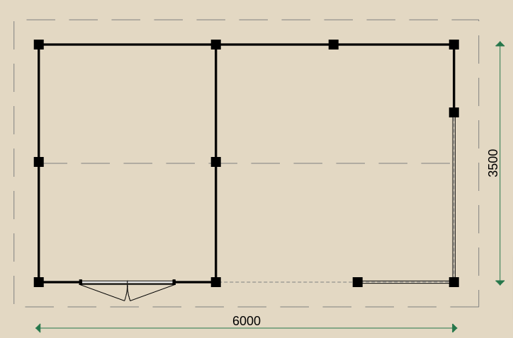 Dimensions of the PSD4 Summerhouse.