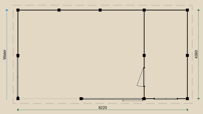 Dimensions of the PSD6 Summerhouse.