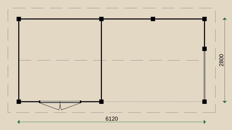 Dimensions of the PSD8 Summerhouse.
