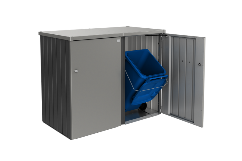 Steel Dustbin box fitting two standard sized bins