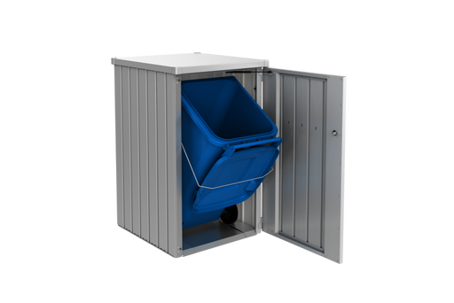 Steel Dustbin Box housing a standard blue bin