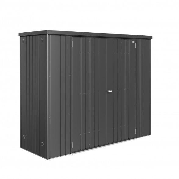 Steel equipment locker large in metallic dark grey finish