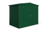 Europa steel shed in dark green finish