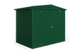 Europa steel shed in dark green finish