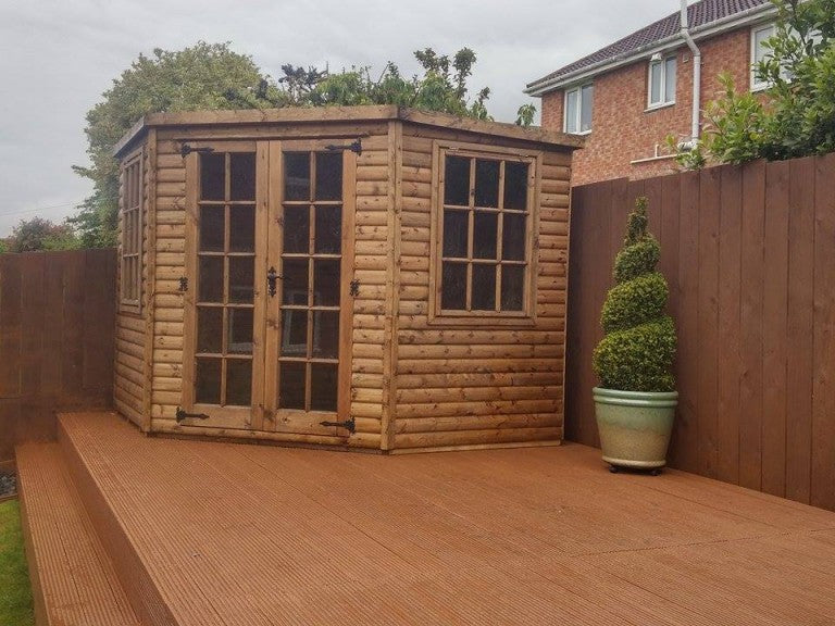 Georgian Corner Summerhouse on decking