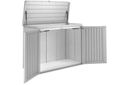 Highboard steel outdoor storage box with all the doors opened
