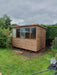 Lunar potting shed in a garden