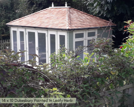 Dukesbury traditional summerhouse painted in leafy herb green